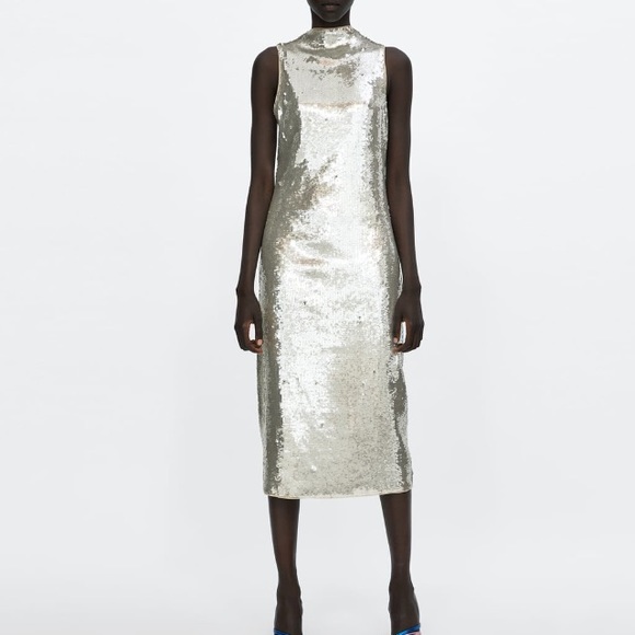 Zara silver sequin dress - Picture 2 of 6